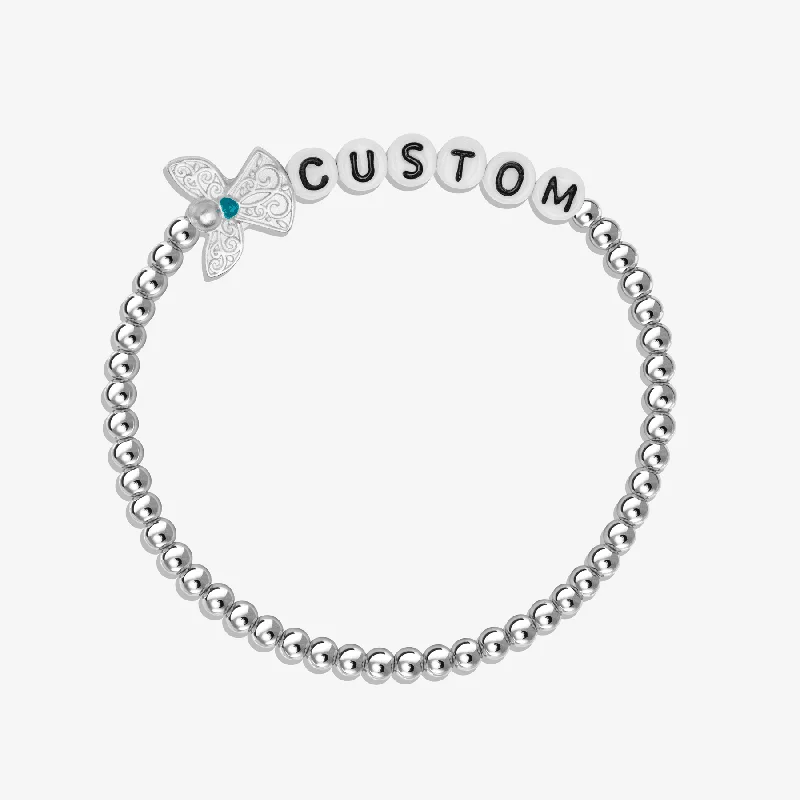 custom engraved beaded bracelet-Guardian Angel Custom Letter Beads