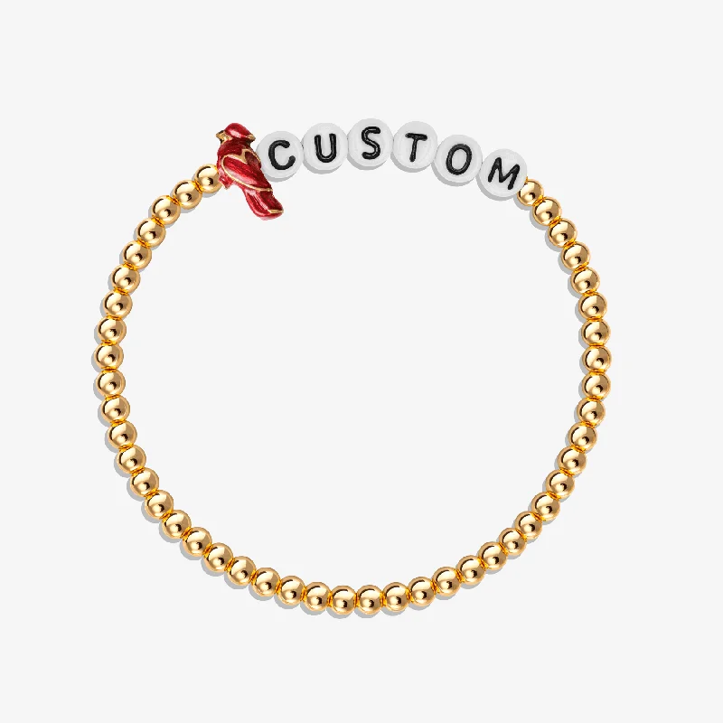 pearl and gold cuff bracelet-Cardinal Custom Letter Beads