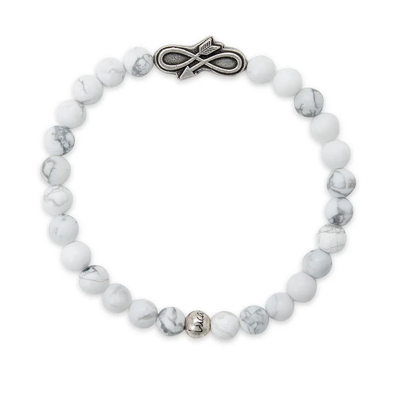 handmade stone bracelet-Embrace the Journey Stretch Bracelet with White Howlite Beads