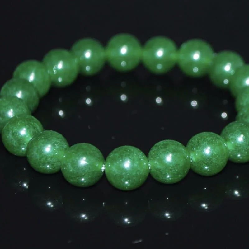 diamond tennis bracelet for women-Emerald Green Jade Unisex Beaded Bracelets