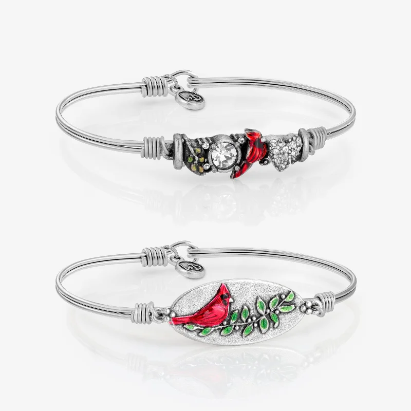 leather wrap bracelet-Forever Cardinal (Set of 2)