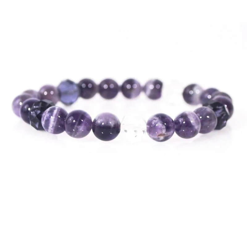 minimalist charm bracelet-Genuine Amethyst Gemstone Beaded Women's Bracelets