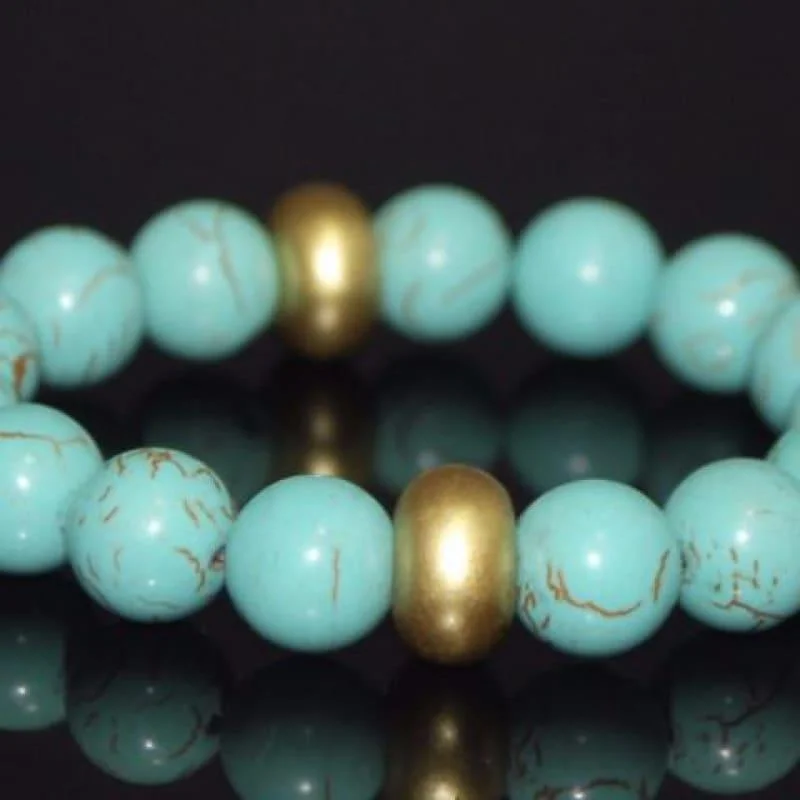 sparkling silver bracelet-Gold Toned Acent Turquoise Bracelets