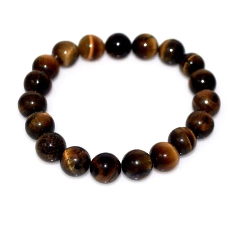 healing stone silver bracelet-Golden Brown Tiger Eye Men's Bracelets