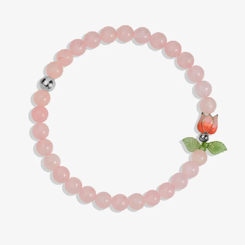 multi-color stretch bracelet-HOPE BLOOMS ROSE QUARTZ STRETCH BRACELET