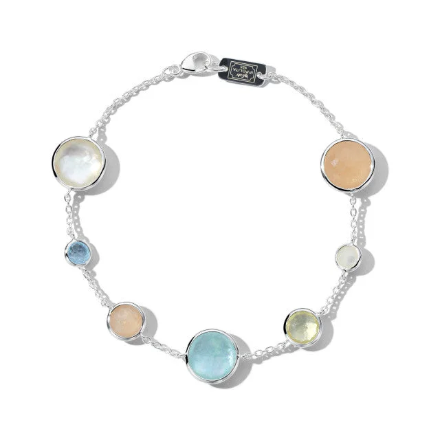 custom engraved silver bracelet-IPPOLITA Lollipop Link Bracelet in Calabria with Multi-Stone