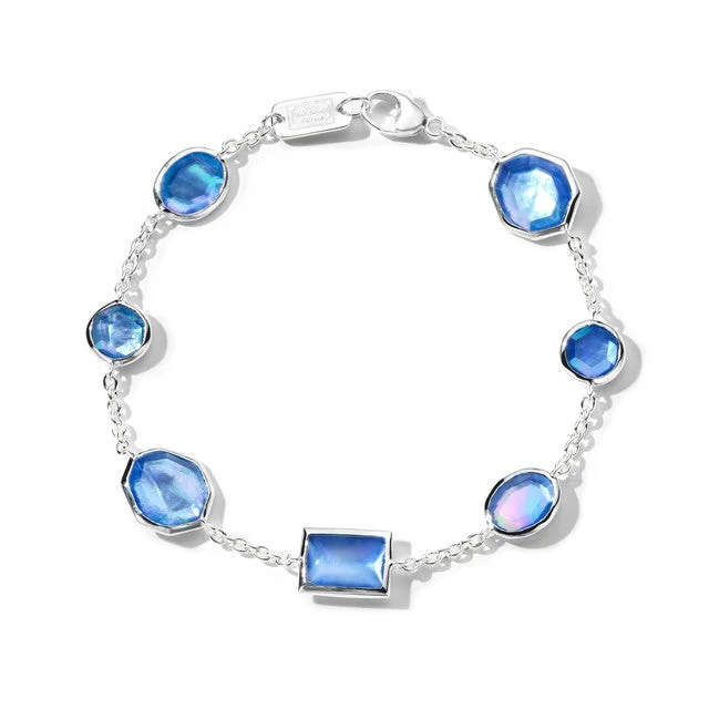 gemstone charm bracelet for men-IPPOLITA Rock Candy Mixed-Cut Station Bracelet in Sterling Silver