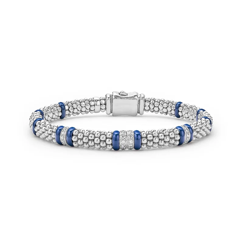 zodiac sign charm bracelet-LAGOS Blue Caviar Four Station Diamond Caviar Bracelet, 6mm