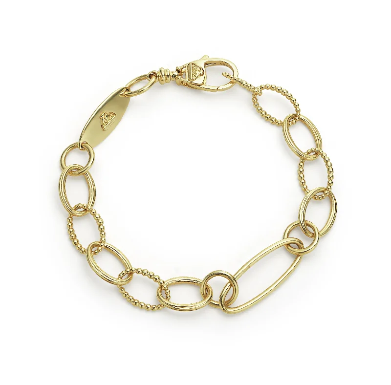 multi-strand leather bracelet-LAGOS Signature Caviar 18K Gold Oval Link Bracelet