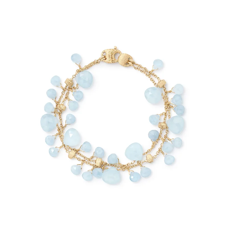 handmade charm bracelet-Marco Bicego Paradise Double Strand Aquamarine Bracelet