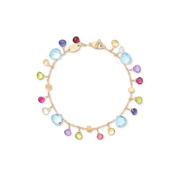 minimalist charm bracelet-Marco Bicego Paradise Yellow Gold Mixed Gemstone Bracelet