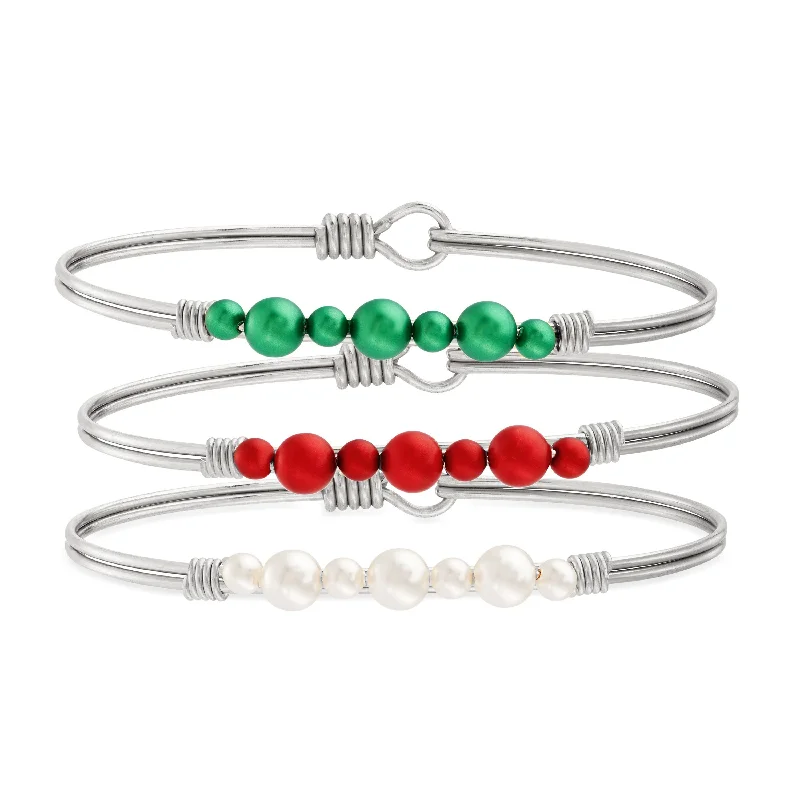 unique silver bracelet-Merry + Bright Stack (Set of 3)