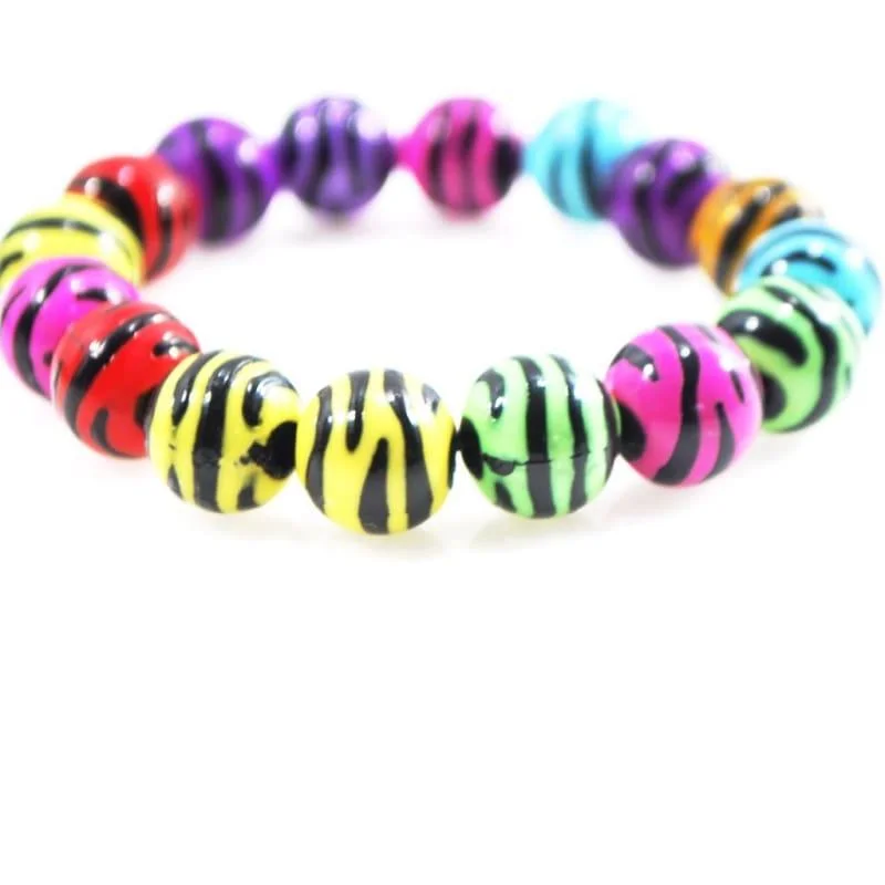 gold bangle bracelet-Multi Colored Zebra Prints Acrylic Bracelets