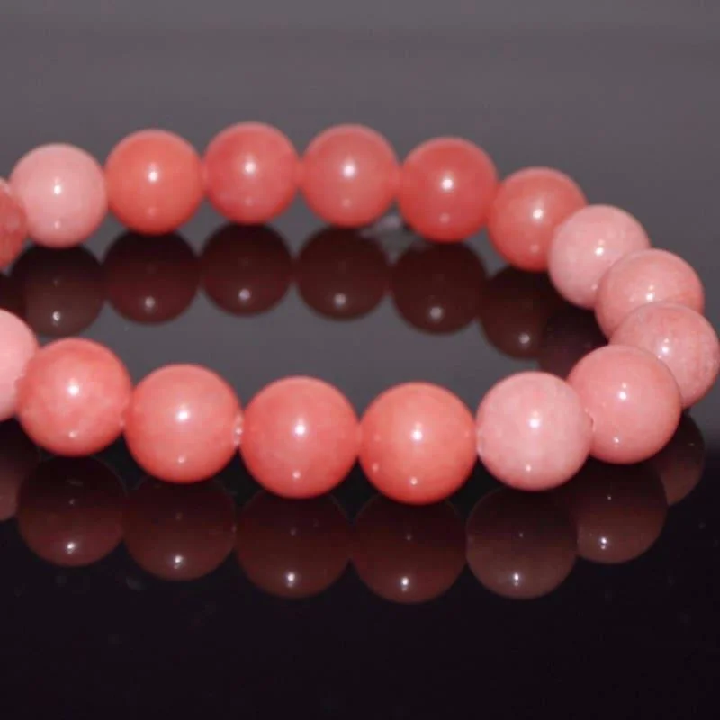 hand-stamped bracelet-Pink Morganite Agate Gemstone Bracelets