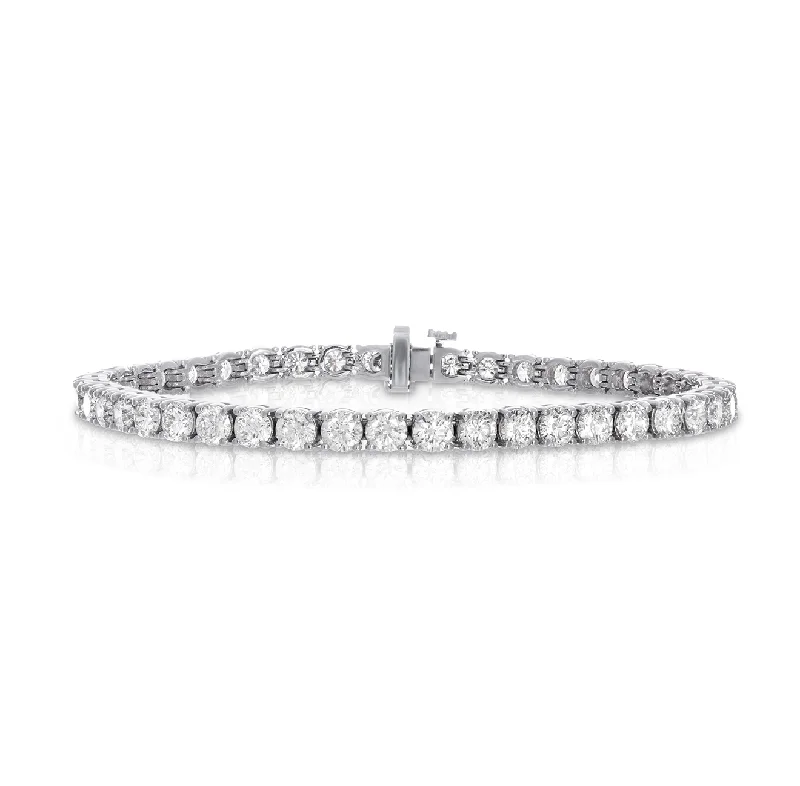 men’s silver beaded bracelet-Sabel Collection White Gold Round Diamond Tennis Bracelet