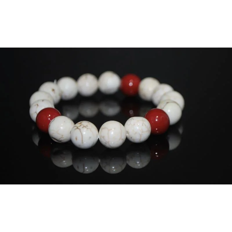 hand-made gemstone link bracelet-White Turquoise Women's  Bracelets