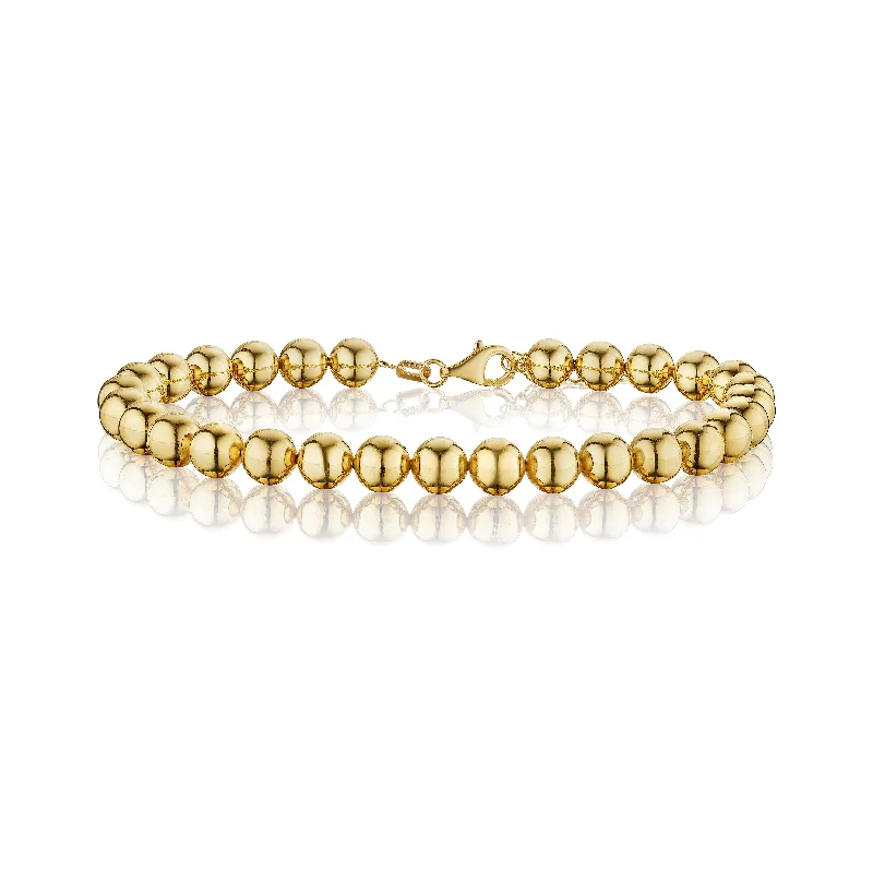 shiny rope bracelet-Sabel Collection Yellow Gold Beaded Bracelet