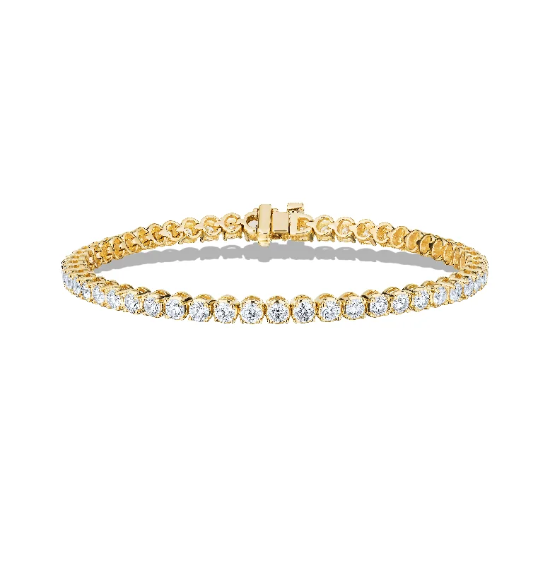 small gold bracelet-Sabel Collection Yellow Gold Round Diamond Tennis Bracelet