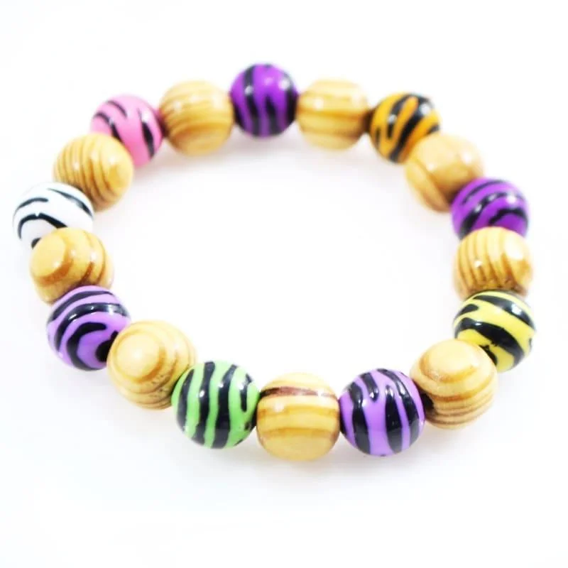 gold plated chain bracelet-Zebra Acrylic Mix Bracelets