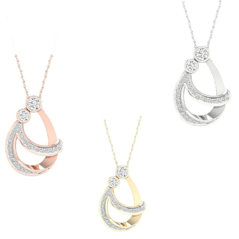 romantic necklace for women-1/6ct TDW Diamond Mom and Child Necklace for Mother's Day in Sterling Silver by De Couer