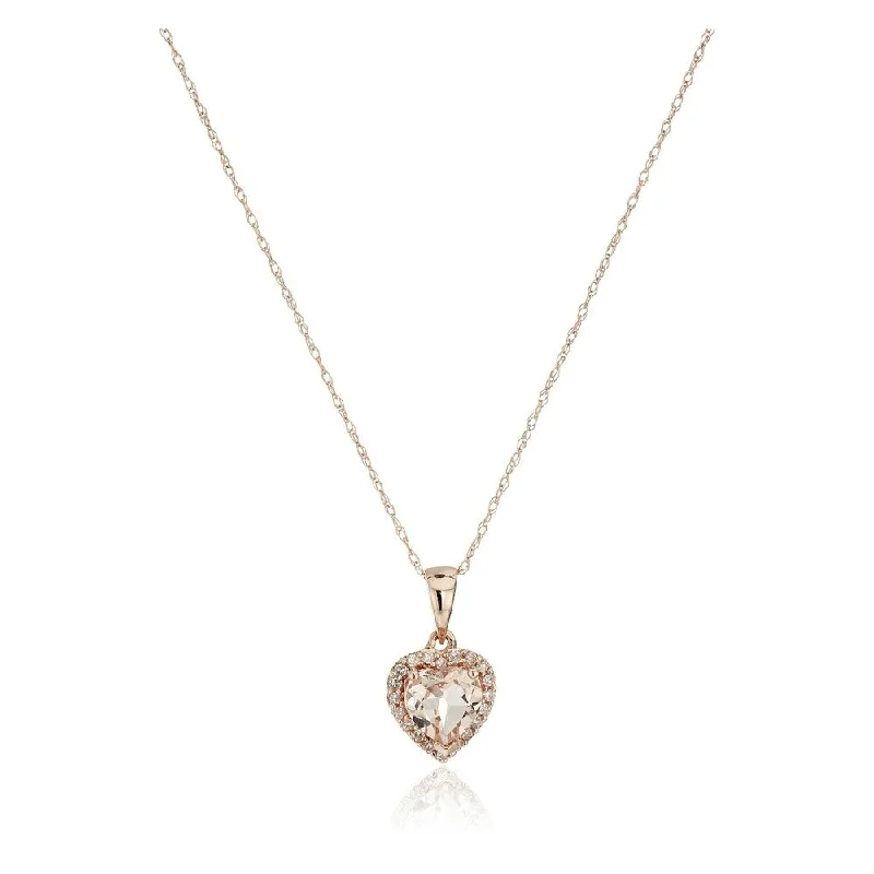 zodiac sign pendant necklace-10KT Yellow GOLD Diamond,Morganite Pendant