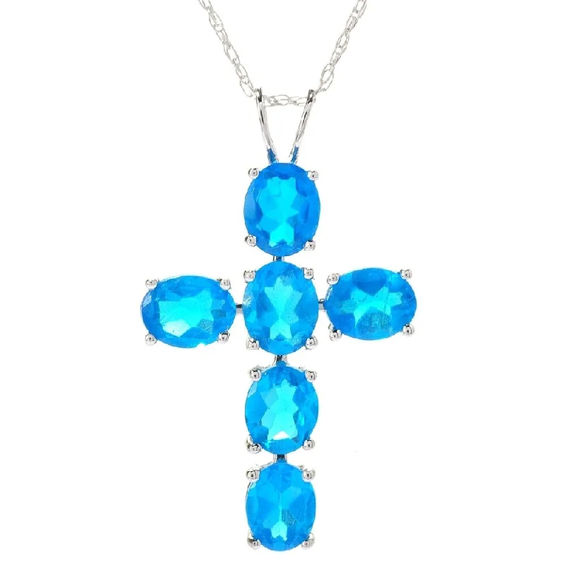 sterling silver moon necklace-14k Yellow Gold Apatite Cross Pendant