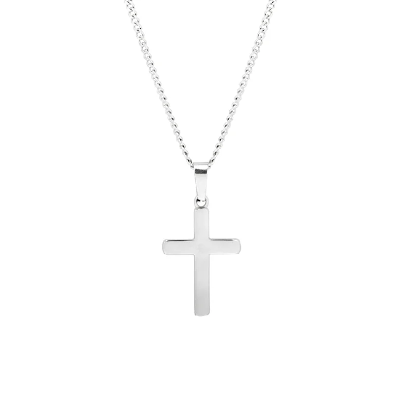 custom wedding necklace-Cross Pendant - Silver