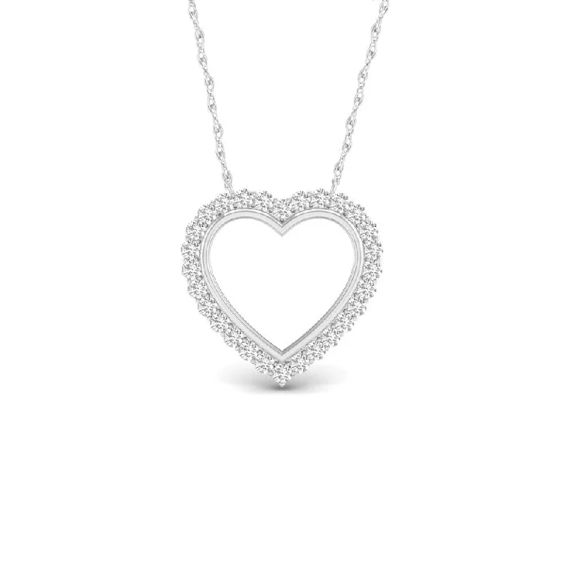 gold link necklace-De Couer 10k Gold 1/4ct TDW Diamond Heart Necklace