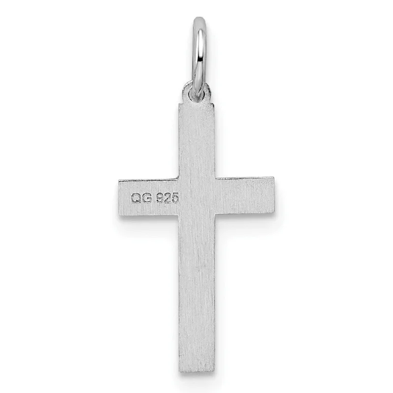 zodiac sign pendant necklace-Diamond2Deal 925 Sterling Silver Laser Designed Cross Pendant (L- 22 mm, W- 10 mm)