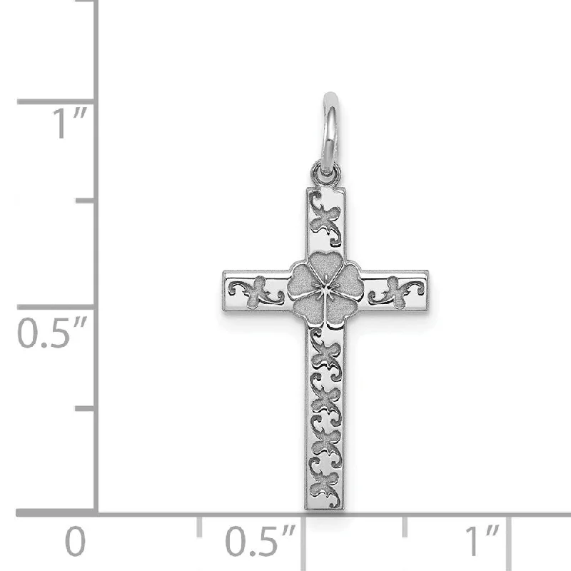 minimalistic bar necklace for women-Diamond2Deal 925 Sterling Silver Laser Designed Cross Pendant (L- 25 mm, W- 12 mm)