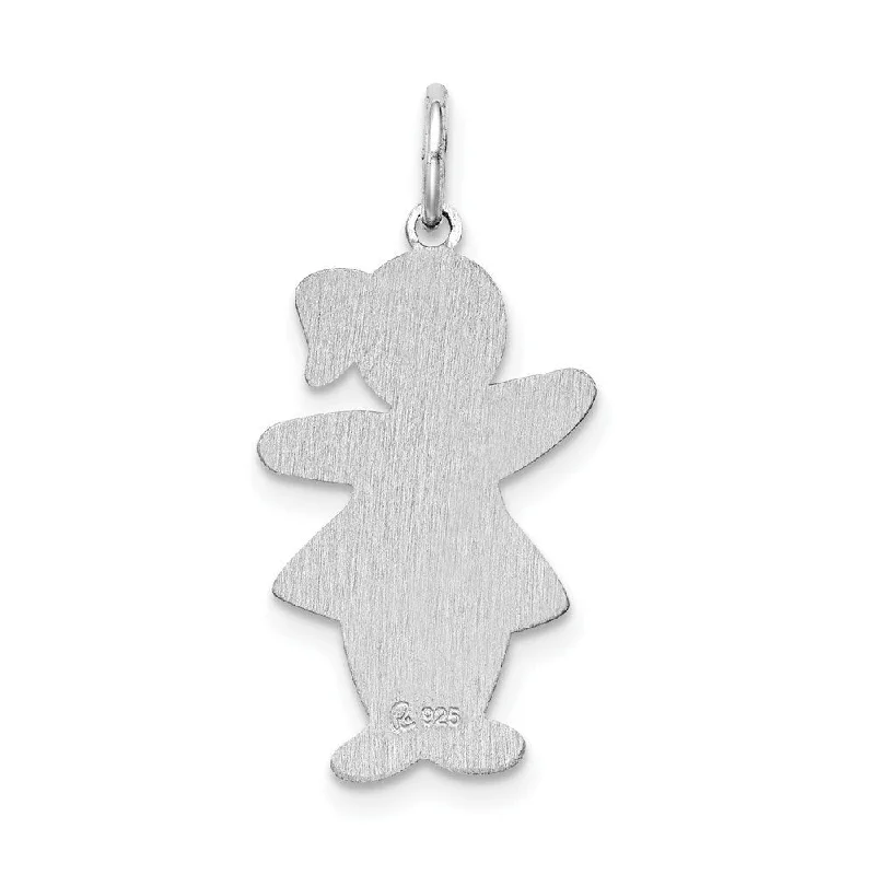 sterling silver chain pendant necklace-Diamond2Deal 925 Sterling Silver Pocket Sized Cuddle Pendant (L- 26 mm, W- 15 mm)