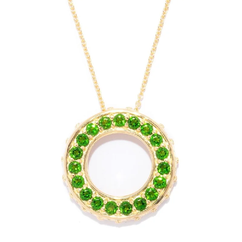 trendy pendant chain necklace-Exotic Chrome Diopside Circle of Life Necklace