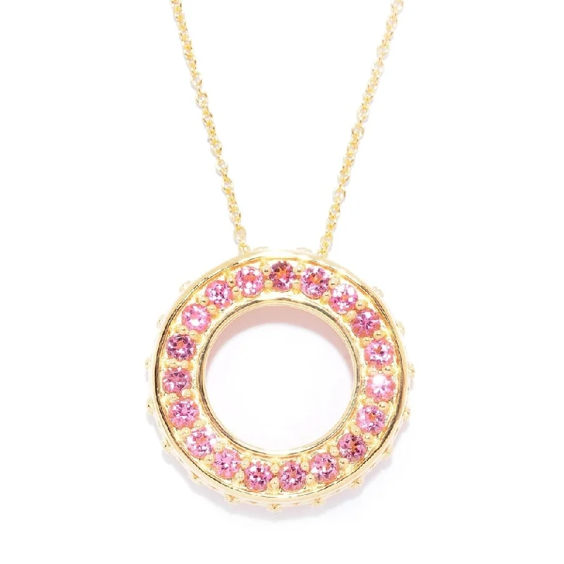 custom engraved pendant necklace-Exotic Pink Tourmaline Circle of Life Necklace