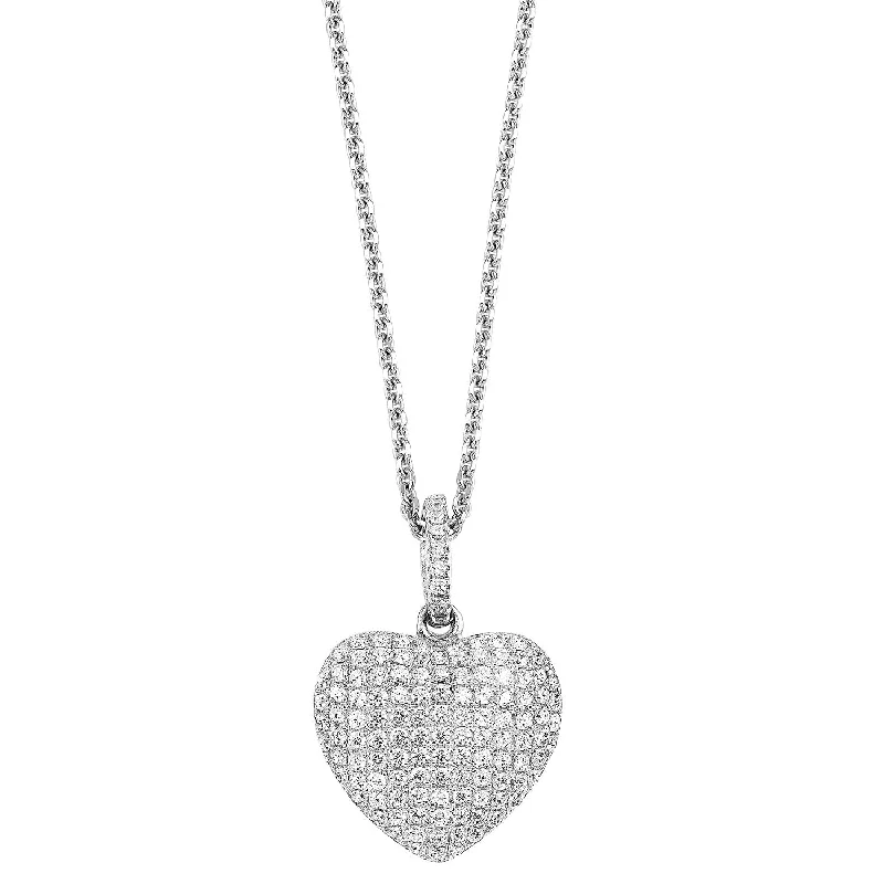 minimalist gemstone necklace-Sterling Silver Heart CZ Pendant