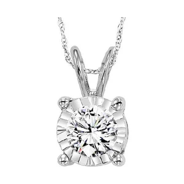 silver leaf charm necklace-14KT WHITE GOLD DIAMOND (1/10 CTW) PENDANT