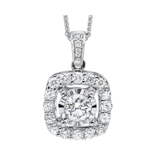 spiritual pendant necklace-14KT WHITE GOLD DIAMOND (1/2CTW) PENDANT