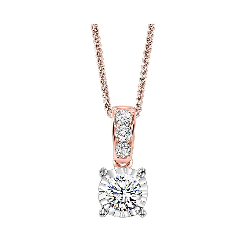 chic crystal pendant necklace-14KT ROSE GOLD DIAMOND (1/10 CTW) PENDANT