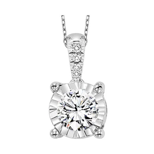 silver heart charm choker necklace-14KT WHITE GOLD DIAMOND (1CTW) PENDANT