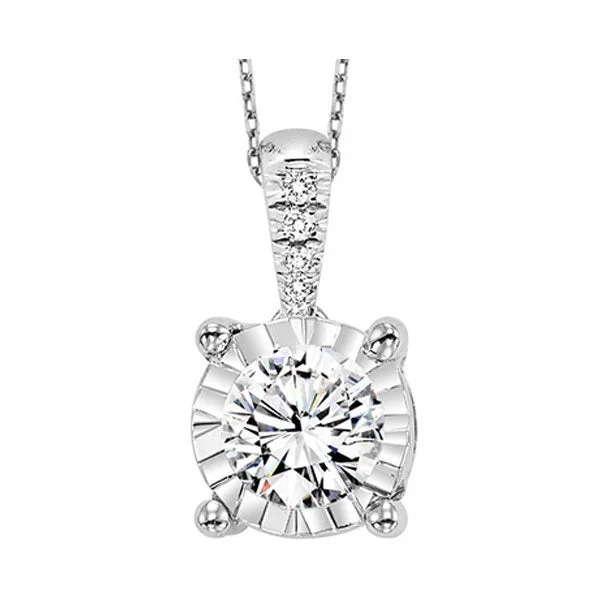 personalized couple’s silver necklace-14KT WHITE GOLD DIAMOND (1/4CTW) PENDANT