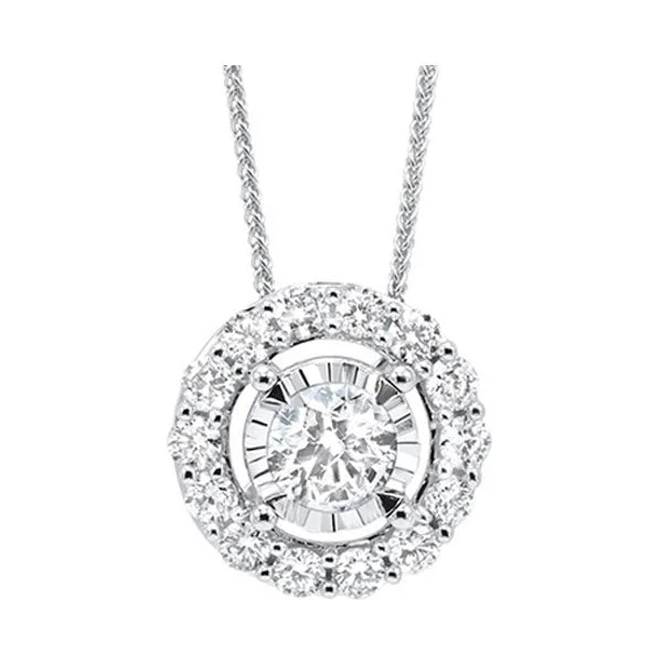 custom engraved crystal necklace-14KT WHITE GOLD DIAMOND (1CTW) PENDANT