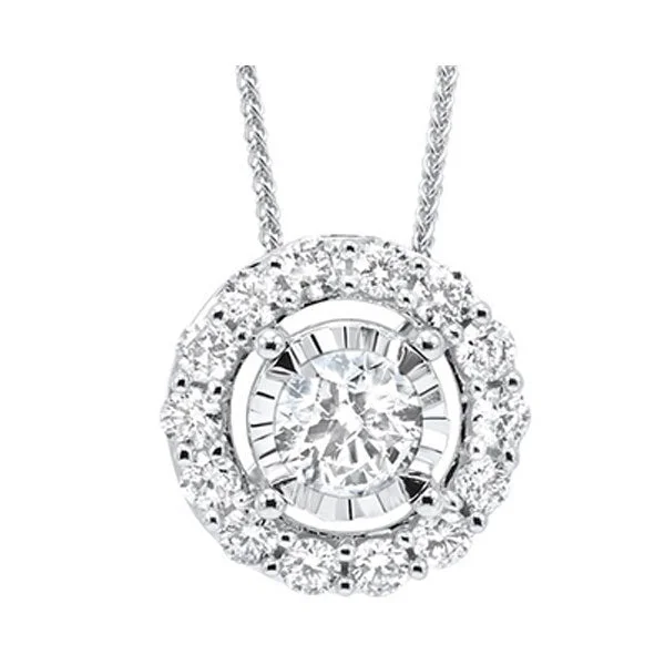 bohemian necklace-14KT WHITE GOLD DIAMOND (1/5CTW) PENDANT