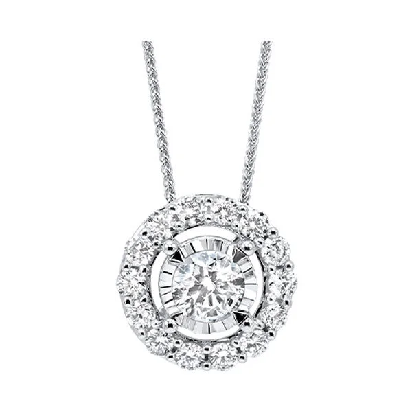 minimalist pendant necklace-14KT WHITE GOLD DIAMOND (1/4CTW) PENDANT