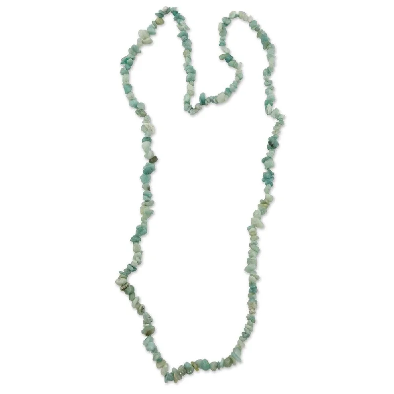 delicate gemstone necklace-Handmade Amazonite 'Amapa Lagoon' Necklace (Brazil)