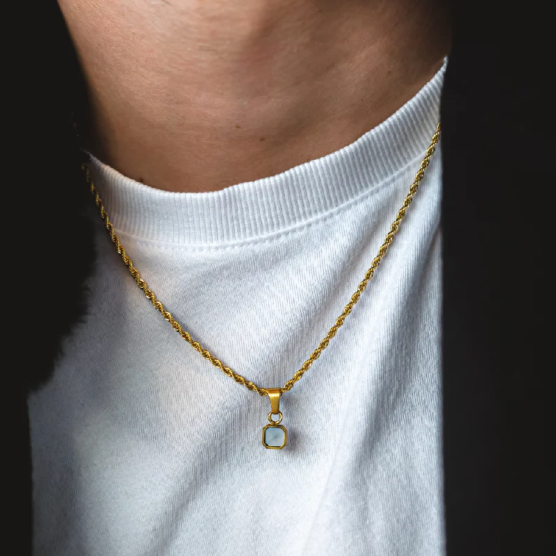 infinity link necklace-Mini Pearl Pendant - Gold