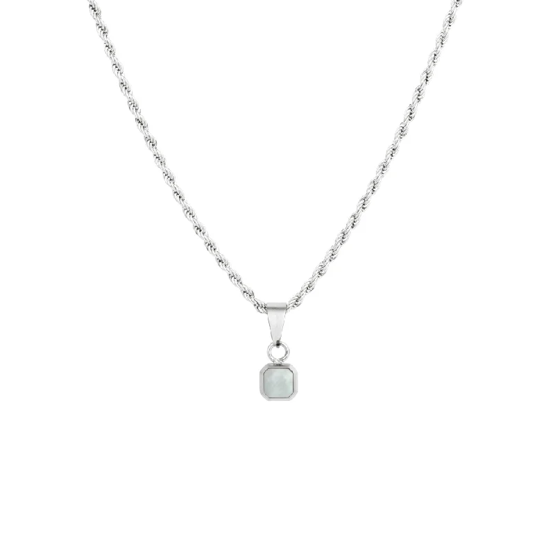 sterling silver chain pendant necklace-Mini Pearl Pendant - Silver