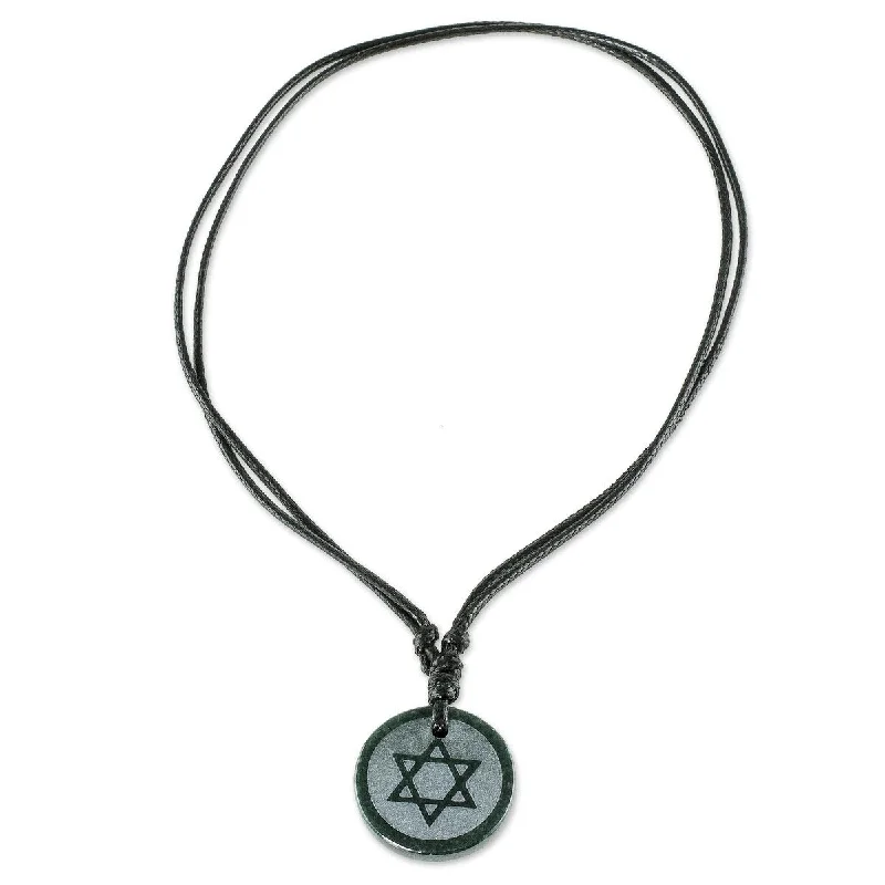 heart-shaped pendant necklace-NOVICA Magen David, Jade pendant necklace