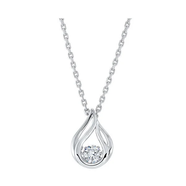 double layer chain necklace-SILVER CUBIC ZIRCONIA PENDANT