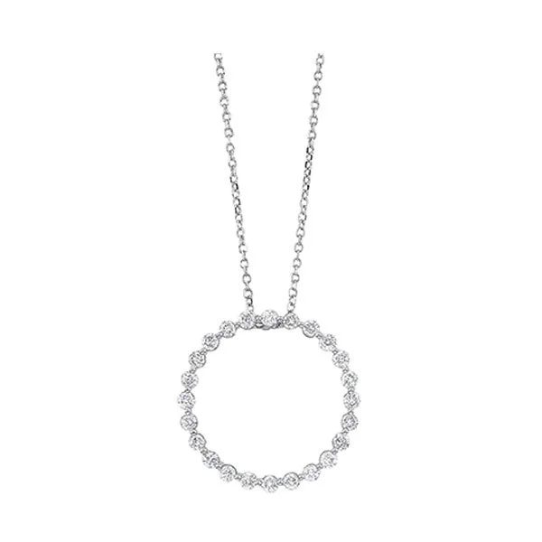 delicate gemstone necklace-14Kt White Gold Diamond (1/2Ctw) Pendant