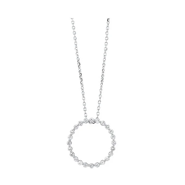 gold link necklace-14Kt White Gold Diamond (1/4Ctw) Pendant