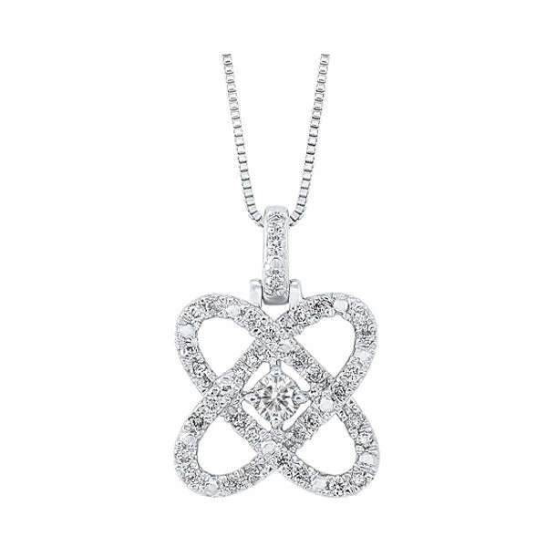 long chain heart necklace-14KT WHITE GOLD DIAMOND (3/4CTW) PENDANT